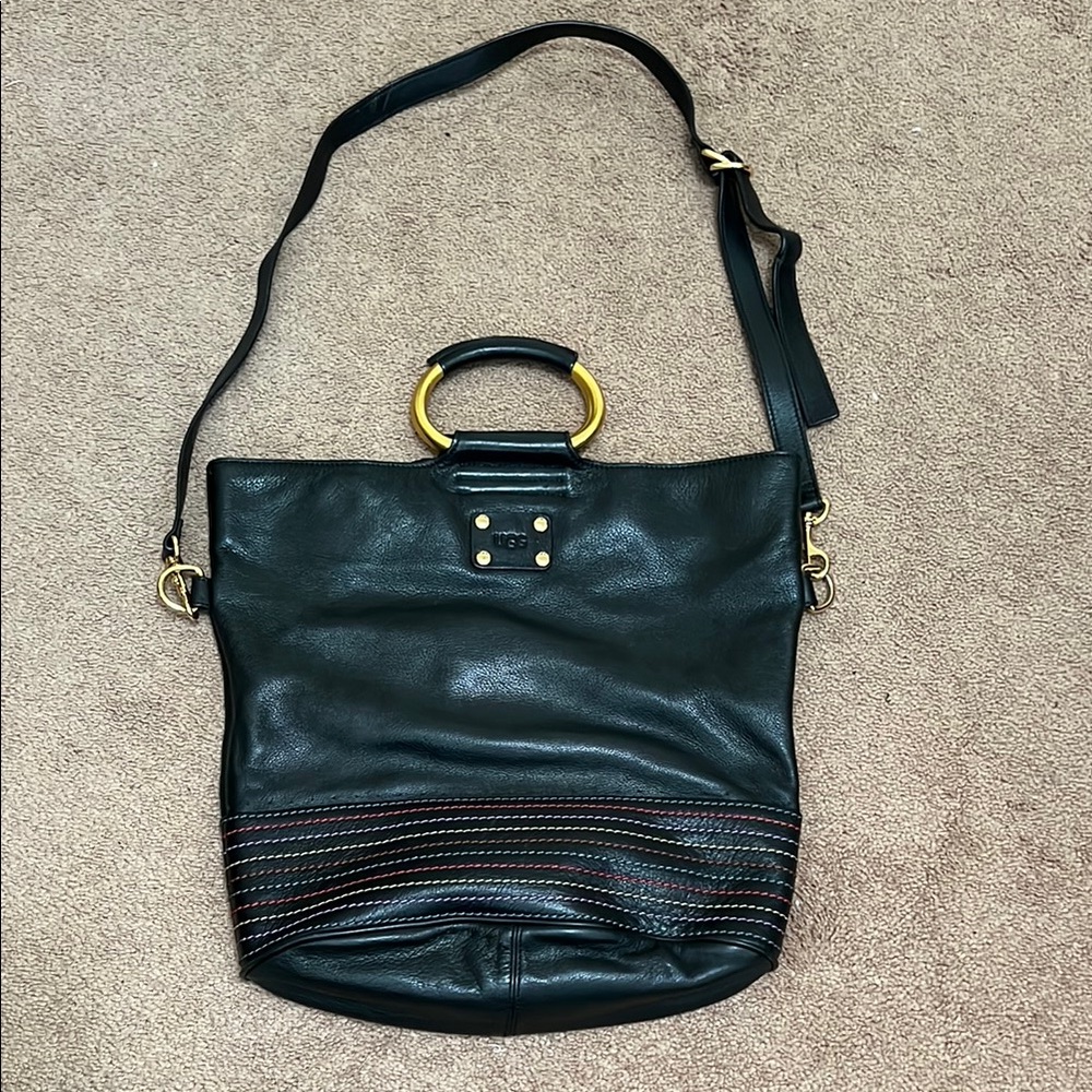 UGG Black and Gold Crossbody Bag with Distinctive Design